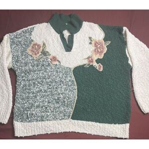 Separate‎ Issue VintageAcrylic Sweater Floral Pattern Women's Size  (2X)